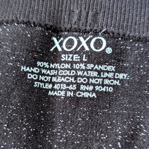 XOXO (Size Large) Black Glitter Sparkle Sequins Elastic Stretch Bandeau - Picture 8 of 9